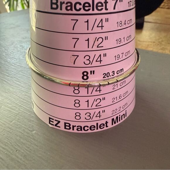 925 Etched Sterling Silver Bangle Bracelet - Picture 9 of 9